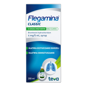 Flegamina, 4 mg/5 ml, syrop o smaku miętowym, bez cukru, 200 ml