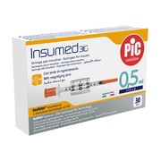 alt PIC Insumed, strzykawki insulinowe z powiększeniem 31Gx8mm 0,5 ml, 30 szt.