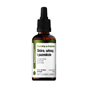 Pharmovit Ekstrakty w kroplach, Skóra, włosy i paznokcie, krople, 30 ml