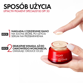 Vichy Liftactiv B3, krem redukujący przebarwienia, SPF 50, 50 ml