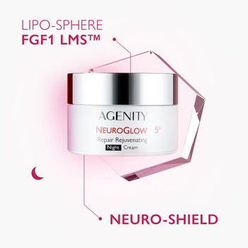 Agenity 5° Neuroglow, naprawczy krem odmładzający na noc, 50 ml