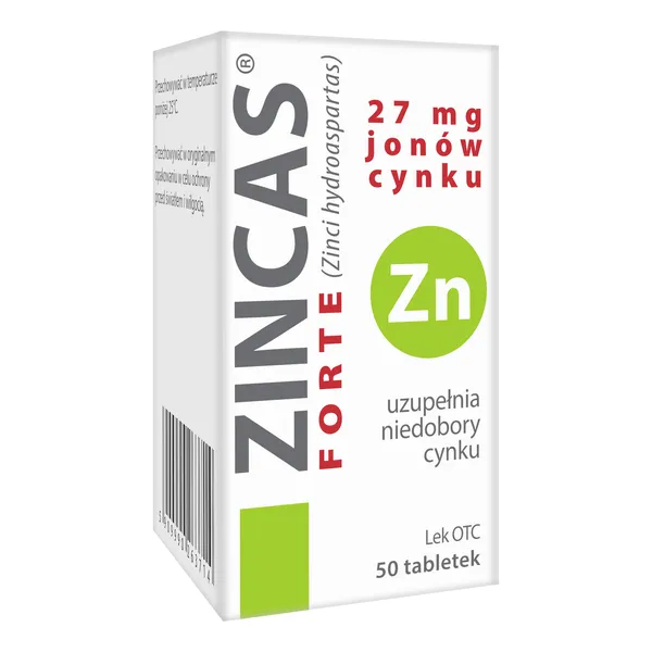 Cynk 27 mg 50 tabletek [Zincas]