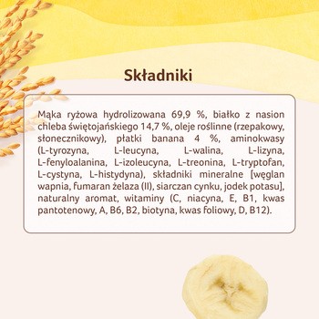Nestle Sinlac, bezgluteowy prodrodukt zbożowy bez dodatku cukru, po 6. miesiącu, banan, 300 g