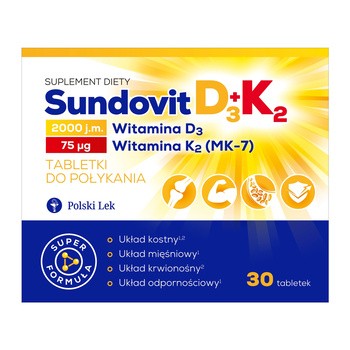 SundovitD3+K2, tabletki, 30 szt.