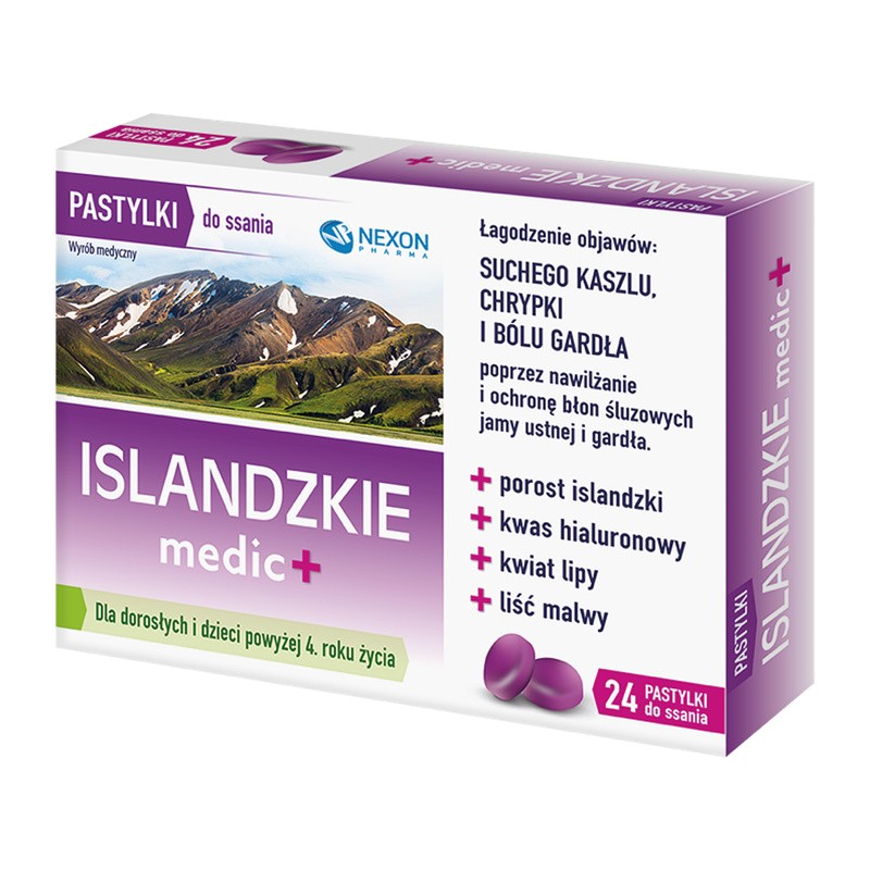 Islandzkie Medic Pastylki Do Ssania 24 Szt 8736