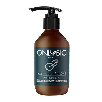 OnlyBio Men, hipoalergiczny szampon i żel 2w1 dla mężczyzn, olej z rzepaku, 250 ml