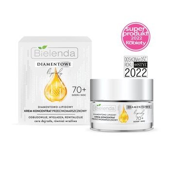 Bielenda Diamentowe Lipidy, krem - koncentrat przeciwzmarszczkowy 70+ dzień/noc, 50 ml