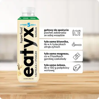 Eatyx Hyperfood Wanilia vegan, posiłek w płynie, 500 ml