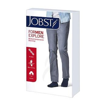 Jobst for Men Explore, rozmiar: III, czarne, podkolanówki uciskowe dla mężczyzn, CCL 2, 1 para