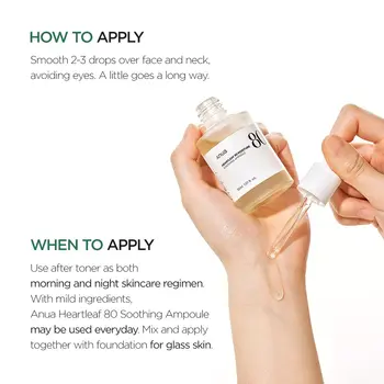 Anua Heartleaf 80% Moisture Soothing Ampoule, ampułki do twarzy, 10 ml