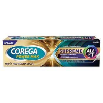 Corega Power Max Supreme All in 1, krem mocujący do protez zębowych, 40 g