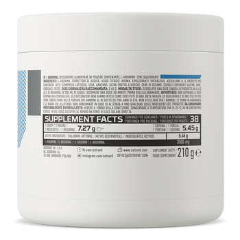 OstroVit Arginine, proszek, smak cytrynowy, 210 g