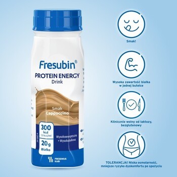 Zestaw 4x Fresubin Protein Energy Drink, płyn o smaku cappuccino, 4 x 200 ml