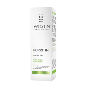 Iwostin Purritin, aktywny krem, skóra tłusta i trądzikowa, 40 ml