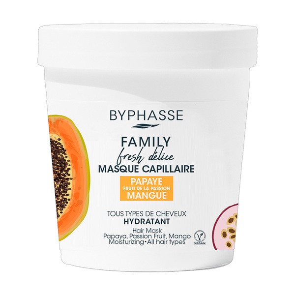 Byphasse Byphasse Family Fresh Delice, maska do włosów, papaja, marakuja, mango, 250 ml — Inhaltsstoffe und Bewertung