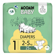 Moomin Baby Newborn, pieluchy dla noworodków, 1, 2-5kg, 25 szt.