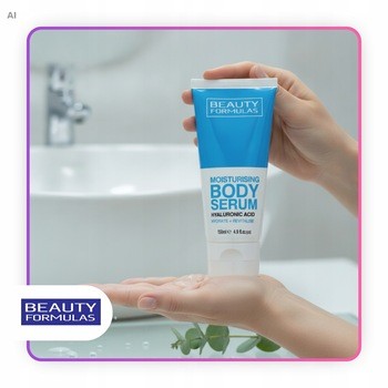 Beauty Formulas, nawilżające serum do ciała z kwasem hialuronowym, 150 ml
