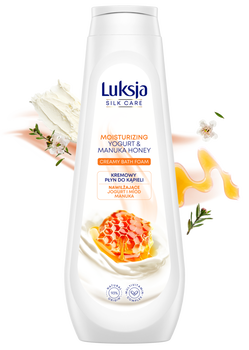 Luksja Silk Care, kremowy płyn do kąpieli, nawilżające jogurt i miód manuka, 900 ml