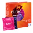 Durex Pleasure Mix (Pleasuremax + Intense), prezerwatywy lateksowe z wypustkami, 40 szt.