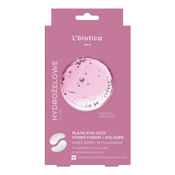 L`Biotica PGA Hydro Fusion, hydrożelowe płatki pod oczy z kolagenem, 1 komplet (2 szt.)