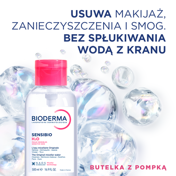 Bioderma Sensibio H2O Eye, dwufazowa woda micelarna do demakijażu oczu i ust, 125 ml