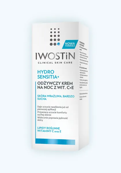 Ночной крем для лица Iwostin Hydro Sensitia+ питательный, с витаминами C и E, 50 мл — фото 2