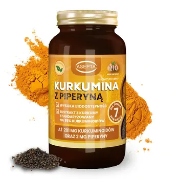 Aspeta Kurkumina z piperyną, kapsułki, 210 szt.