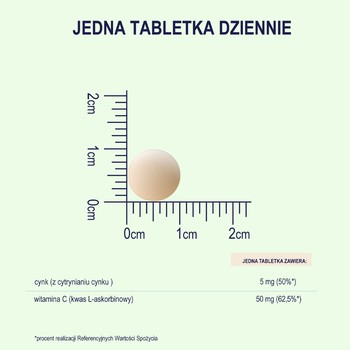 Naturell Cynk + Witamina C dla dzieci, tabletki do rozgryzania i żucia, smak pomarańczowy, 60 szt.