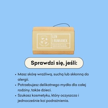 Mydlarnia 4 Szpaki, naturalne mydło w kostce, Len i Rumianek, 110 g