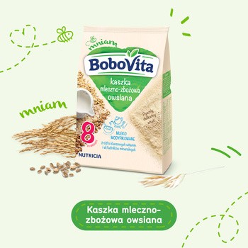 BoboVita, kaszka mleczno-zbożowa, owsiana, 8m+, 230 g