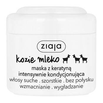 Ziaja Kozie Mleko, maska do włosów, intensywnie kondycjonująca z keratyną, 200 ml