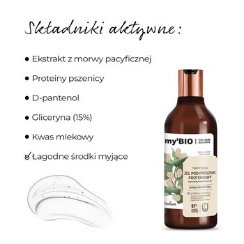 my'BIO, regenerujący żel pod prysznic, proteinowy, 500 ml