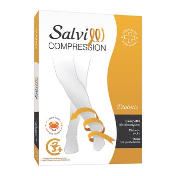 Salvi Diabetic 610, skarpetki bezszwowe z chityną dla diabetyków, czarne, rozmiar S, 1 para