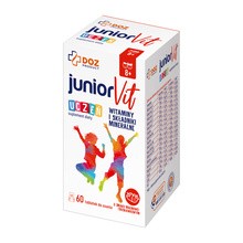 DOZ Product JuniorVit Uczeń, tabletki do ssania, smak malinowo-truskawkowy, 60 szt.