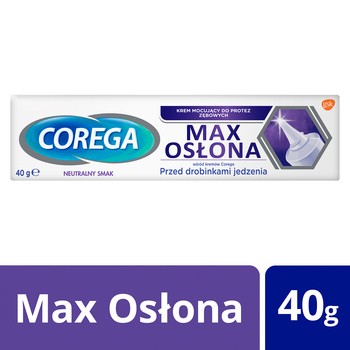 Corega Max Osłona, krem mocujący do protez zębowych, 40 g