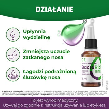 BacteRid, krople udrażniające nos, 15 ml