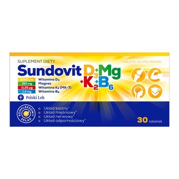 Sundovit D3+Mg+K2+B6, tabletki, 30 szt.