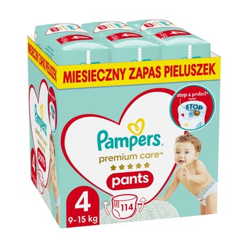 Pampers Premium Care Pants 4 (9-15 kg), pieluchomajtki jednorazowe, 114 szt.