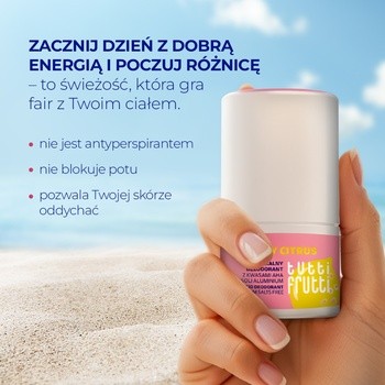 Farmona Tutti Frutti #HappyCitrus, dezodorant kwasowy AHA, bez soli aluminium, 50 ml