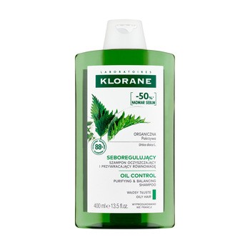 Klorane, seboregulujący szampon z organiczną pokrzywą, 400 ml