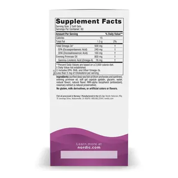 Nordic Naturals, Omega Woman, 500 mg, kapsułki, 120 szt.