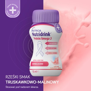 Nutridrink Protein Omega 3, zestaw MEGA Pack o smaku truskawkowo-malinowym (6 x 4) x 125 ml