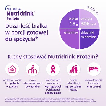 Nutridrink Protein Zestaw Smaków, płyn, 8 x 125 ml, smak owoce leśne, 4 x 125 ml, smak neutralny