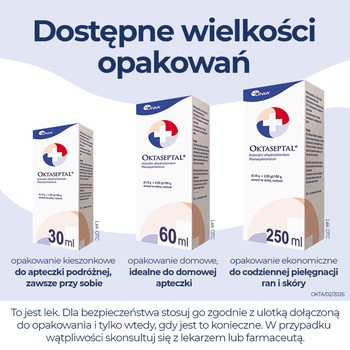 Oktaseptal, (0,10 g+2,00 g)/100 g, aerozol na skórę, 60 ml
