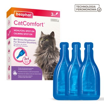 Beaphar CatComfort Calming Spot-On dla kotów, 3 x 0,55 ml