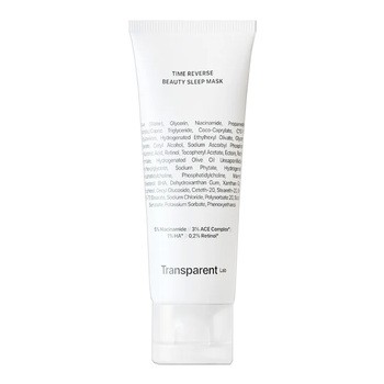 Transparent Lab Time Reverse Beauty Sleep Mask, całonocna maska przeciwstarzeniowa do twarzy, 75 ml