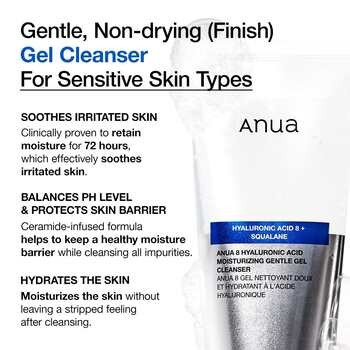 Anua 8 Hyaluronic Acid Moisturizing Gentle Gel Cleanser, nawilżający żel oczyszczający, 150 ml