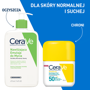 CeraVe, niewidoczny, nawilżający fluid przeciwsłoneczny SPF50, 50 ml