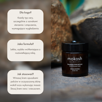Mokosh, korygujący krem pod oczy, zielona herbata, 30 ml