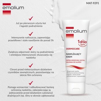 Emolium Dermocare, krem do skóry suchej i wrażliwej, skłonnej do alergii,  75 ml
